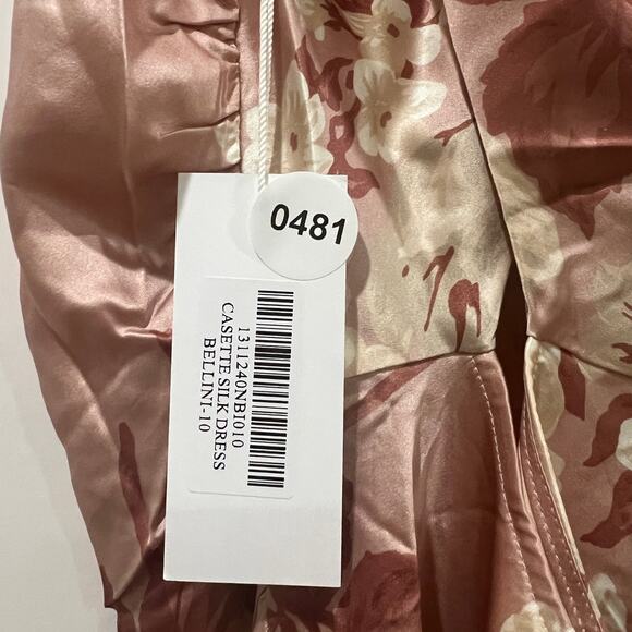 Reformation Women's Casette Silk Dress Bellini Size 10 NWT - Picture 10 of 11